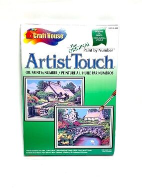 Vtg Craft House Artist Touch Oil Paint By Number Kit Country Scene 11358 Cottage
